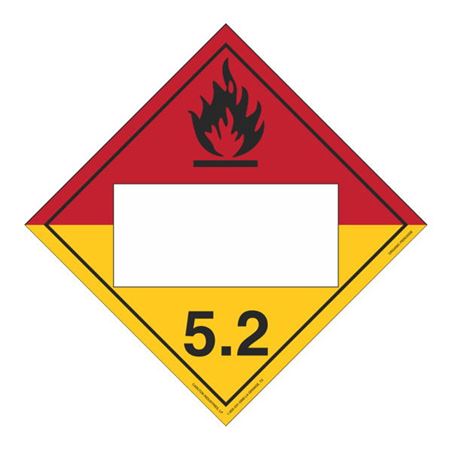 Class 5.2 - Organic Peroxide - Rigid Vinyl 10 3/4 x 10 3/4