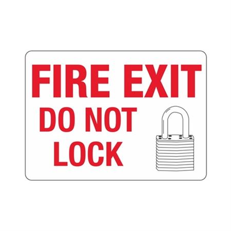 Fire Exit Do Not Lock - Vinyl Decal - 6 x 12