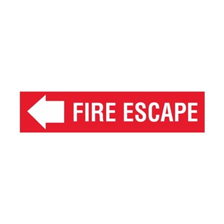 Fire Escape Left Arrow - Vinyl Decal - 4 x 18