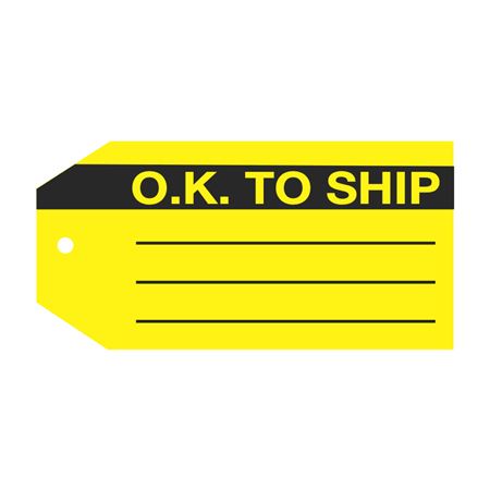 Product Status Tags - O.K. To Ship