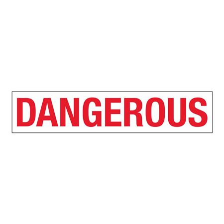 Truck/Tank Decals - Dangerous - 5" Letter 7 x 34