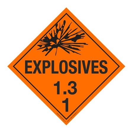 Class 1 - Explosives 1.3C Placard