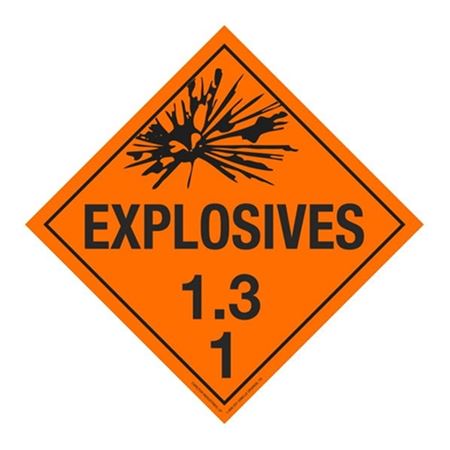 Class 1 - Explosives 1.3F Placard