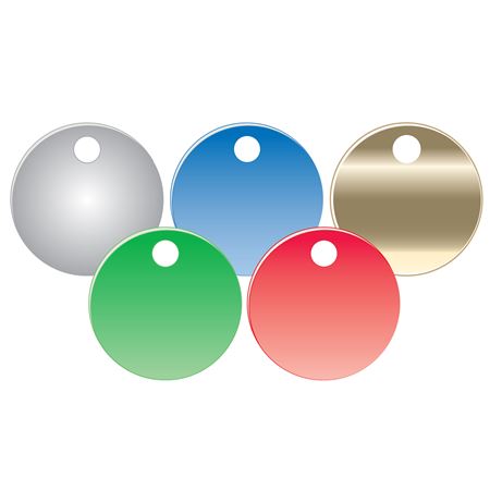 Blank Colored Anodized Aluminum Valve Tags 25PK 1.5 Inch