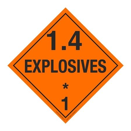 Class 1 - Explosives 1.4G Placard