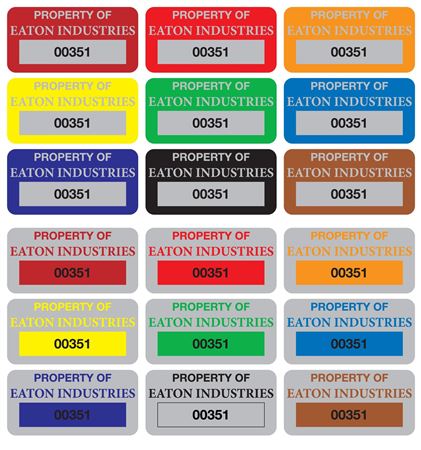 Custom Anodized Aluminum Control Tags -  3/4 x 1 1/2