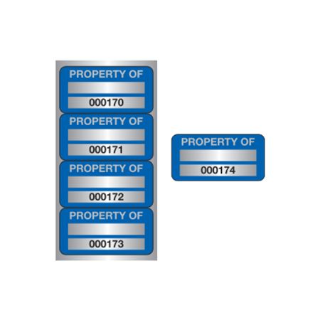 Stock Anodized Alum. Nameplates - 1/8 consecutive numbers