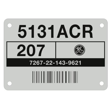 Custom Aluminum Barcoded ID Plates - 2.90 x 2.00