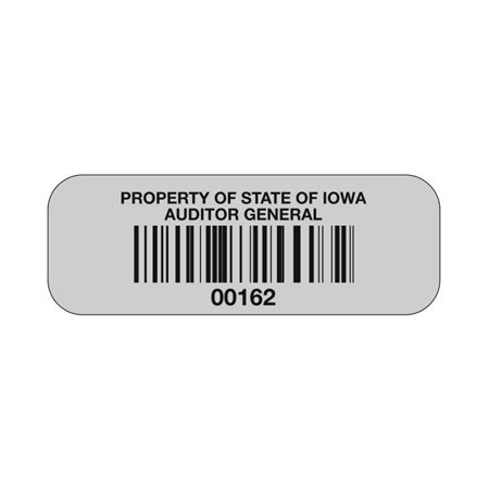 Aluminum Barcoded ID Plates - Custom - .50 x 1.40