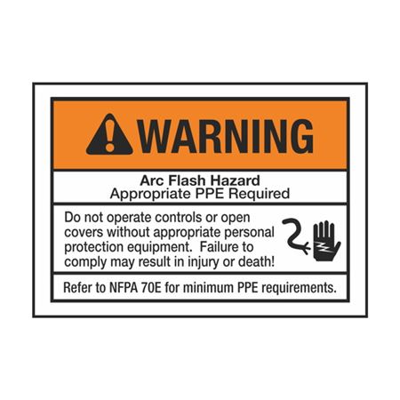 Warning Arc Flash Hazard - 3 1/2 x 5