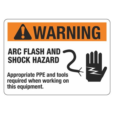 Warning Arc Flash And Shock Hazard - 10 x 14 Sign