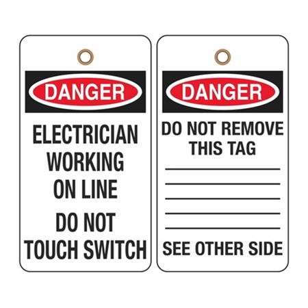 Danger Electrician Working On Line