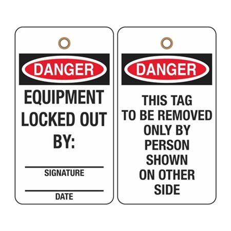 Danger Equipment Locked Out By