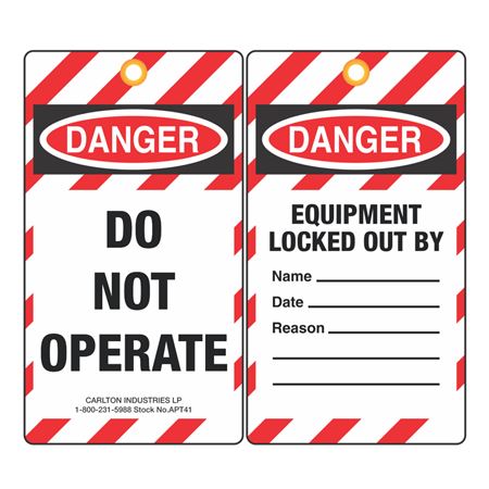 Danger Do Not Operate Tag
