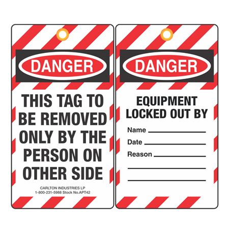 Danger This Tag To Be Removed Only Tag