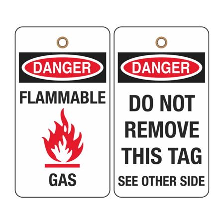 Danger Flammable Gas (graphic) Tag