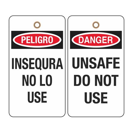 Danger Unsafe Do Not Use (Bilingual) Tag