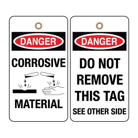 Danger Corrosive Material (graphic) Tag