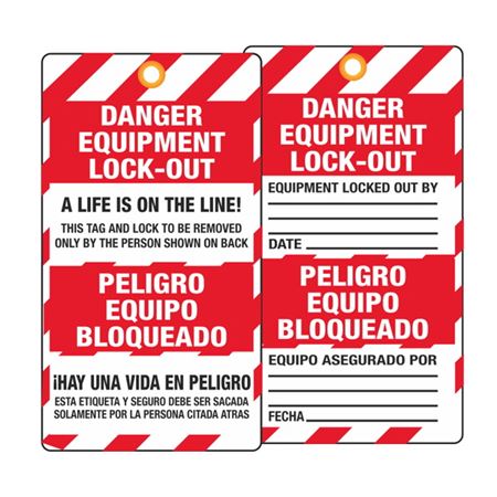 Danger Equipment Lock-Out/Date (Bilingual) Tag