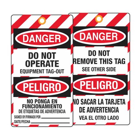Danger Do Not Remove This Tag (Bilingual)