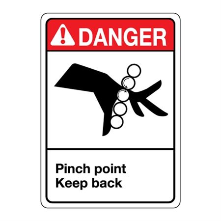 ANSI Pinch Point Keep Back Sign