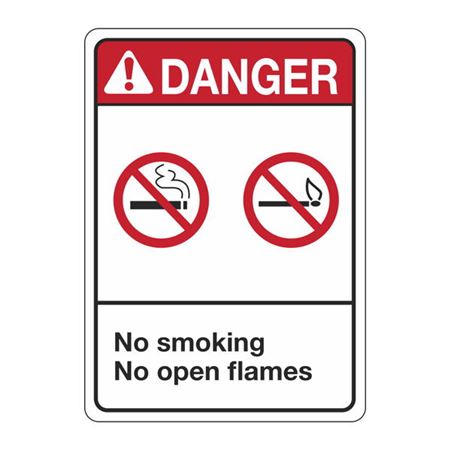 ANSI No Smoking No Open Flames Sign