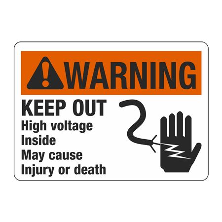 ANSI Keep Out High Voltage May Cause Injury or Death
