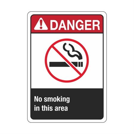 Danger No Smoking In This Area sign