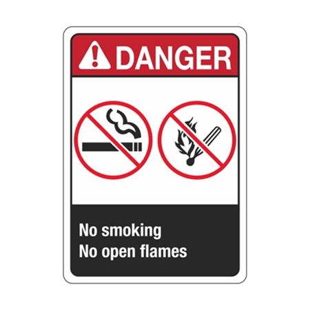 Danger No Smoking No Open Flames  sign