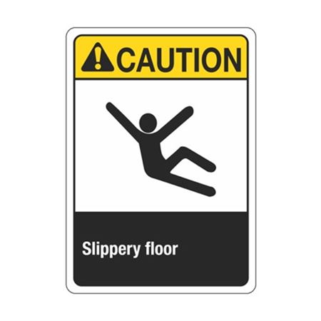 ANSI Caution Slippery Floor Sign - Graphic