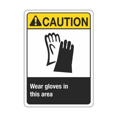 Caution Wear Gloves In This Area Sign