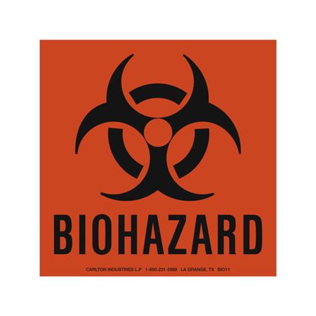 Biohazard Warning Paperstock Label - 6 x 6