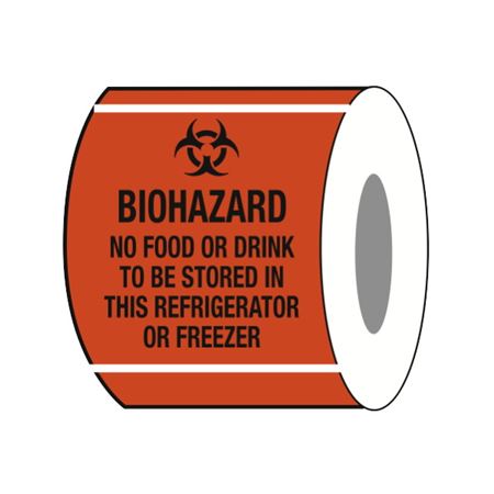 Biohazard - No Food Or Drink To Be Stored In Fridge - 4 x 4