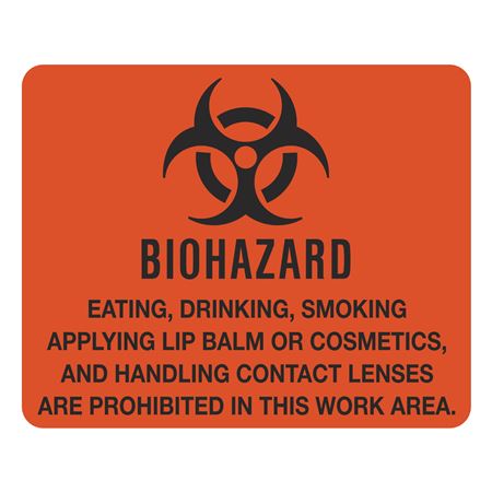 Biohazard Sign - Eating Drinking Smoking Are Prohibited