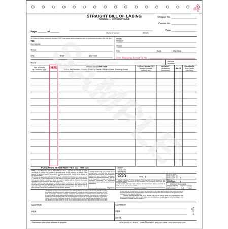 HazMat Forms - Bill of Lading