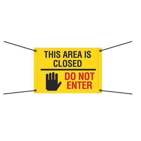 Bungee Barrier Sign - This Area Is Closed Do Not Enter 20x30