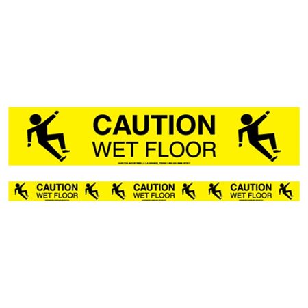 Caution Wet Floor Barricade Symbol Tape