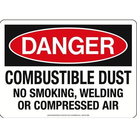 Danger-Combustible Dust No Smoking, Welding Sign