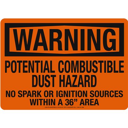 Warning-Potential Combustible Dust Hazard Sign