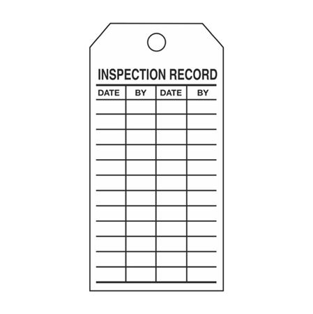 Inspection Record - White Cardstock Tag - 2 7/8 x 5 3/4