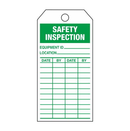 Safety Inspection - Green Cardstock Tag