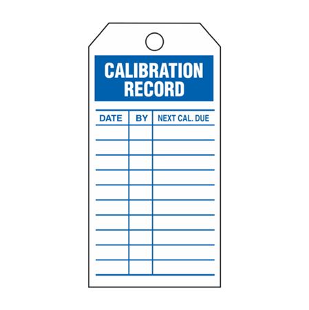 Calibration Record - Blue Cardstock Tag