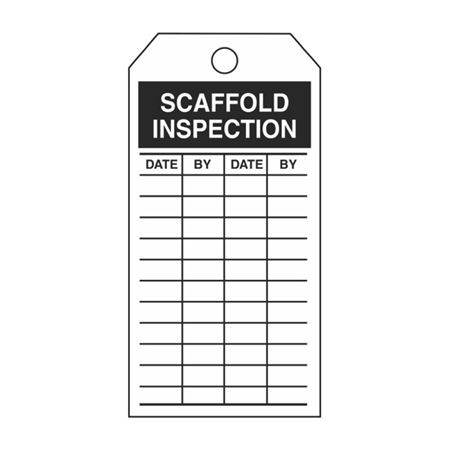 Scaffold Inspection - Black Cardstock Tag