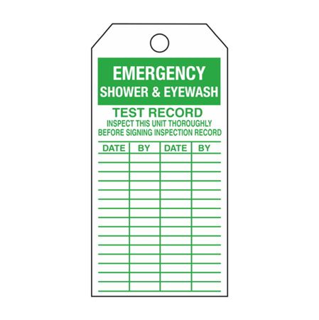 Emergency Shower & Eyewash - Green Cardstock Tag