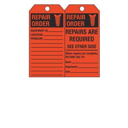 Repair Order Tag - Orange Cardstock 2 7/8 x 5 3/4