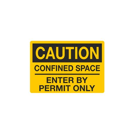 Caution - Enter By Permit Only 3 1/2 x 5