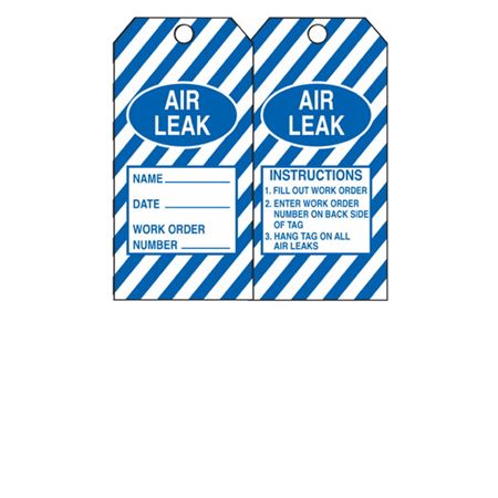 Air Leak Tag - Blue Rigid Vinyl 3 1/8 x 5 5/8