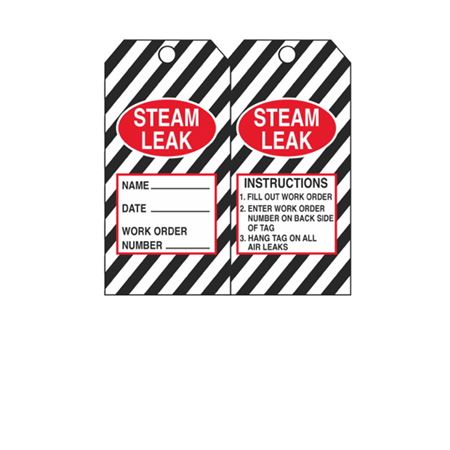 Steam Leak Tag - Black Cardstock 2 7/8 x 5 3/4