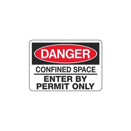Danger - Enter By Permit Only 3 1/2 x 5