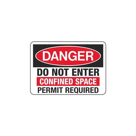 Danger - Do Not Enter Permit Required 3 1/2 x 5
